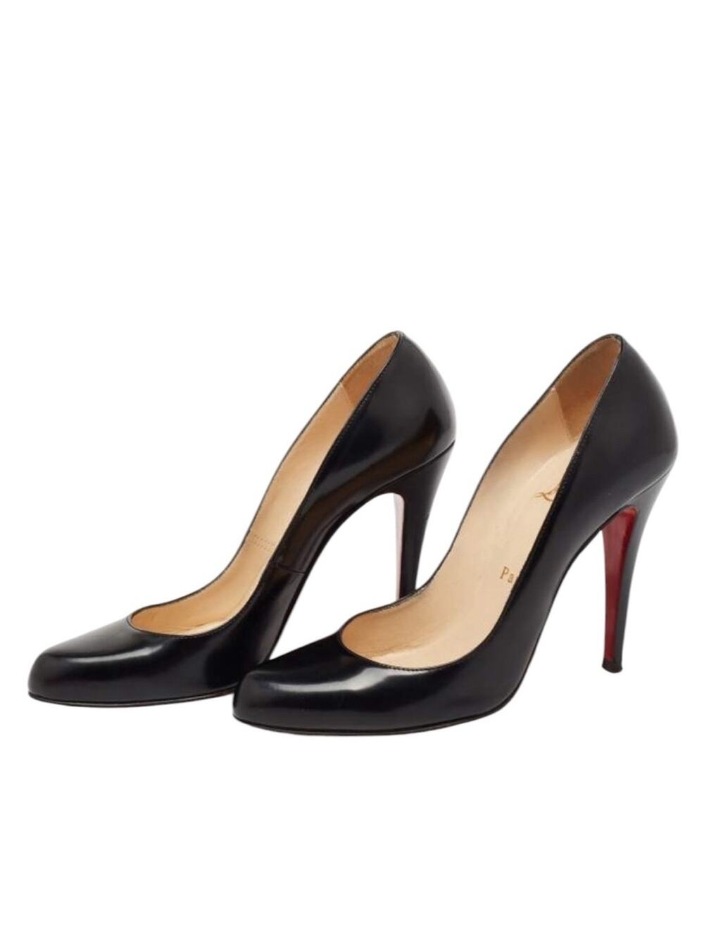 Christian Louboutin Simple Pump Black Patent Leather Heels Size 40.5